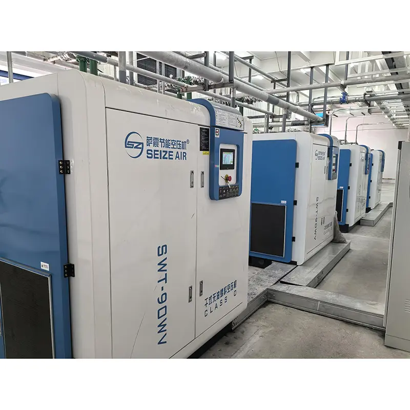 Жартылай өткізгішті PM VSD құрғақ майсыз бұрандалы ауа компрессоры